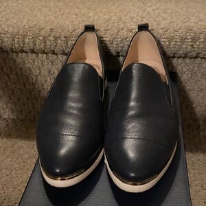 Cole Haan Marine Blue and Ivory Leather Grand Ambition Loafer Sneakers Size 9.5